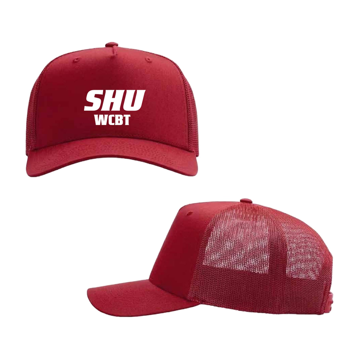 WCBT printed trucker hat in Cherry Red by Daybreake