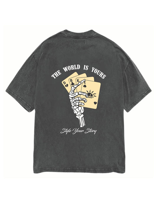 Daybreake Card Game Tee, oversized graphic t-shirt