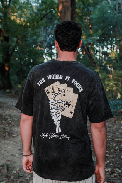Daybreake Card Game Tee, oversized graphic t-shirt