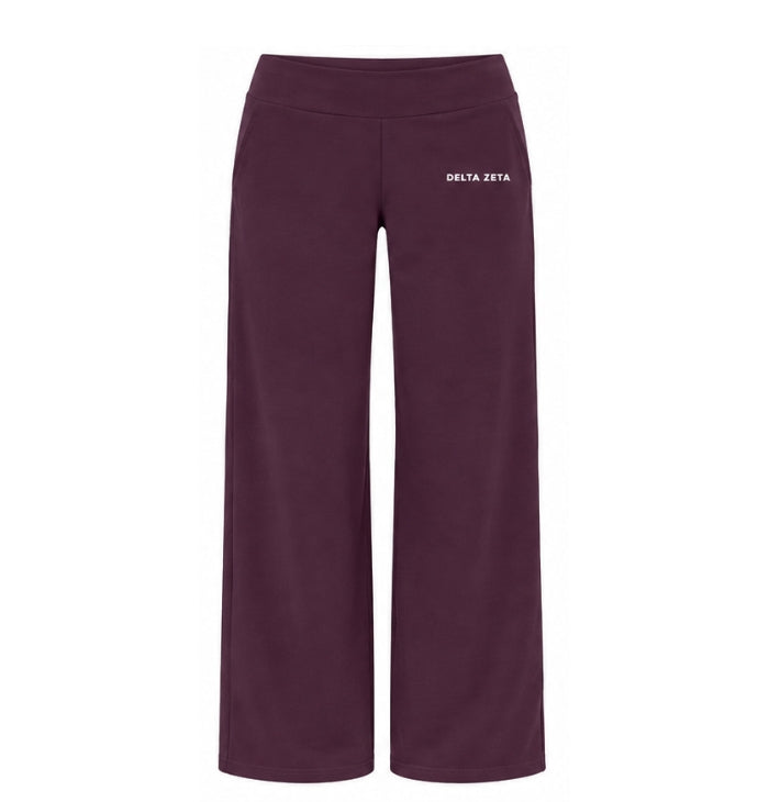 Delta Zeta foldover pants in Plum by Daybreake