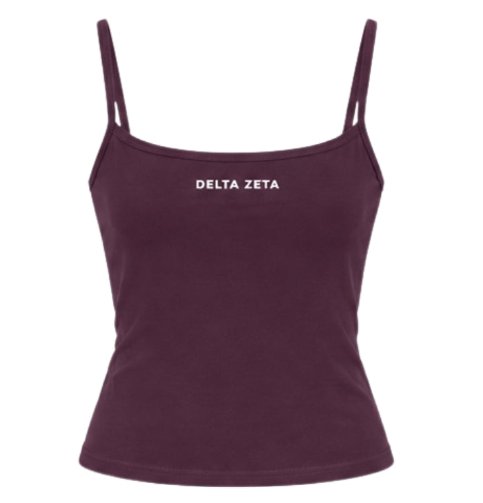 Delta Zeta spaghetti tank in Plum by Daybreake