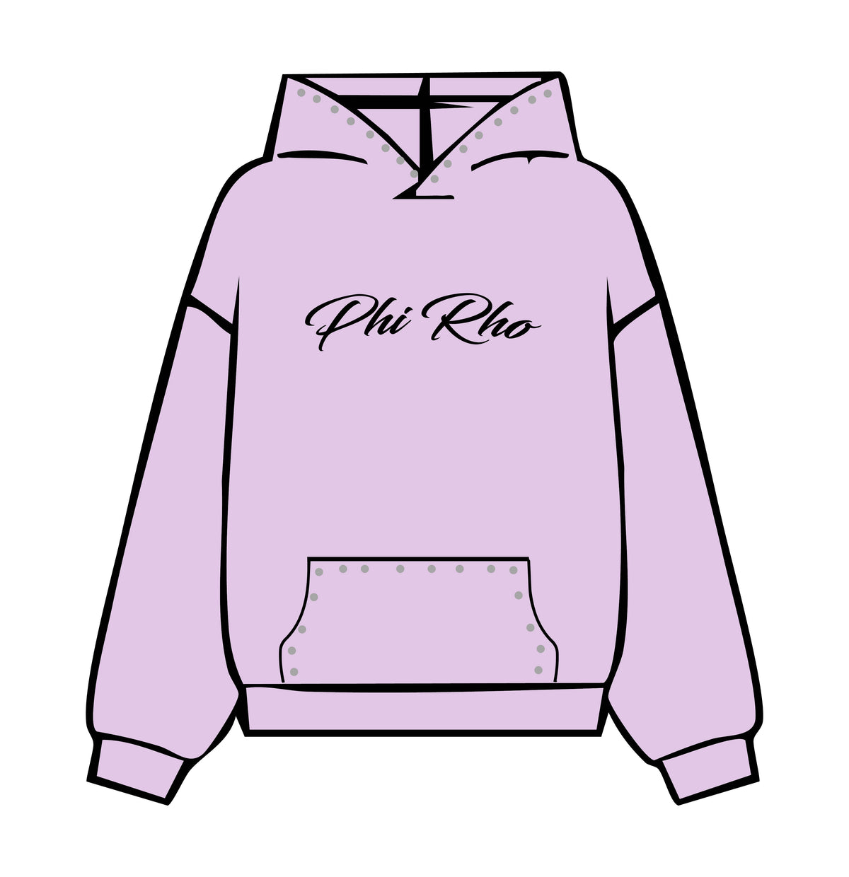 Phi Sigma Rho rhinestone hoodie in Lavender by Daybreake