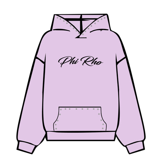 Phi Sigma Rho rhinestone hoodie in Lavender by Daybreake