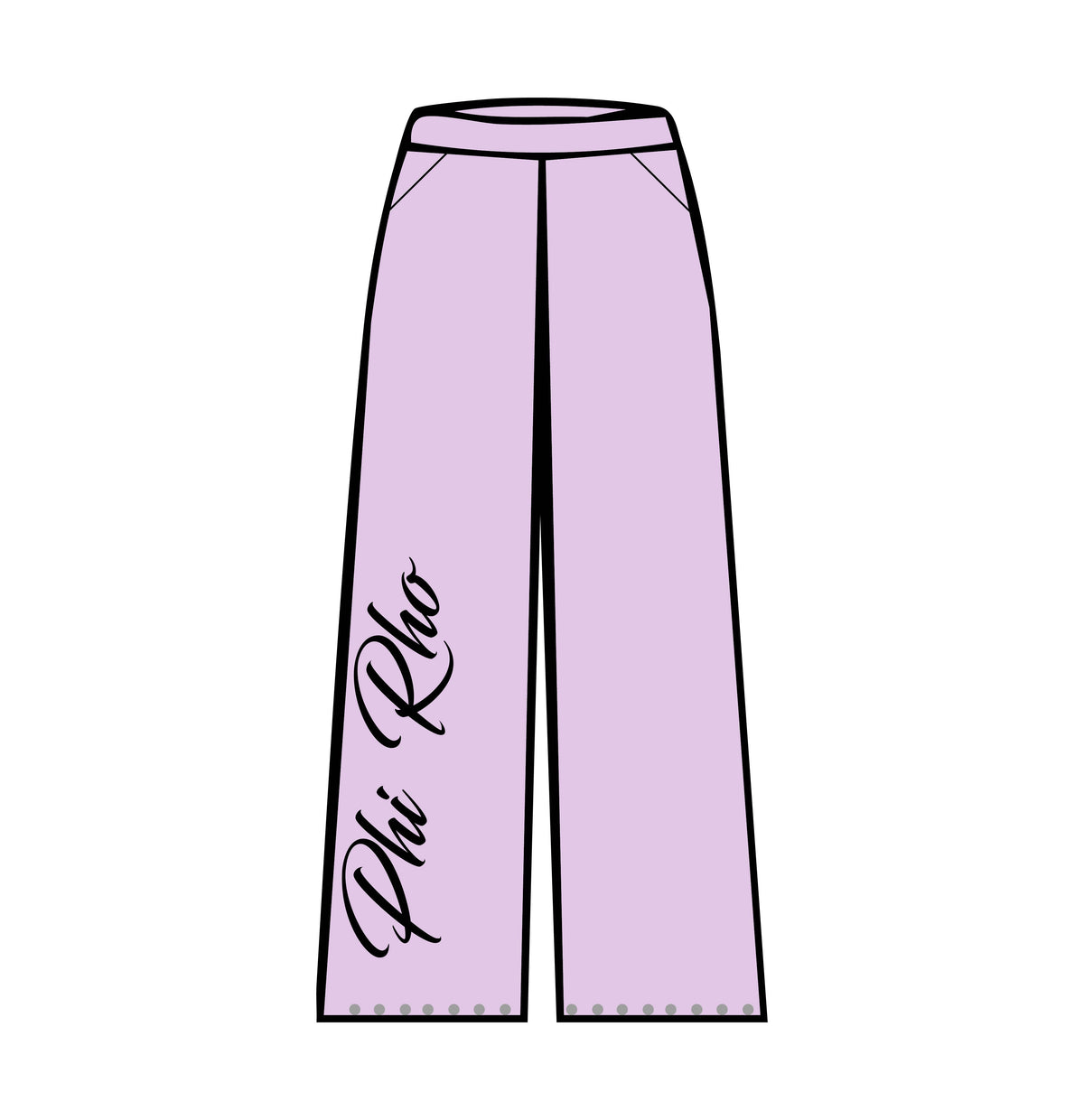 Phi Sigma Rho rhinestone sweatpants in Lavender by Daybreake