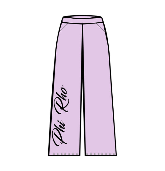 Phi Sigma Rho rhinestone sweatpants in Lavender by Daybreake