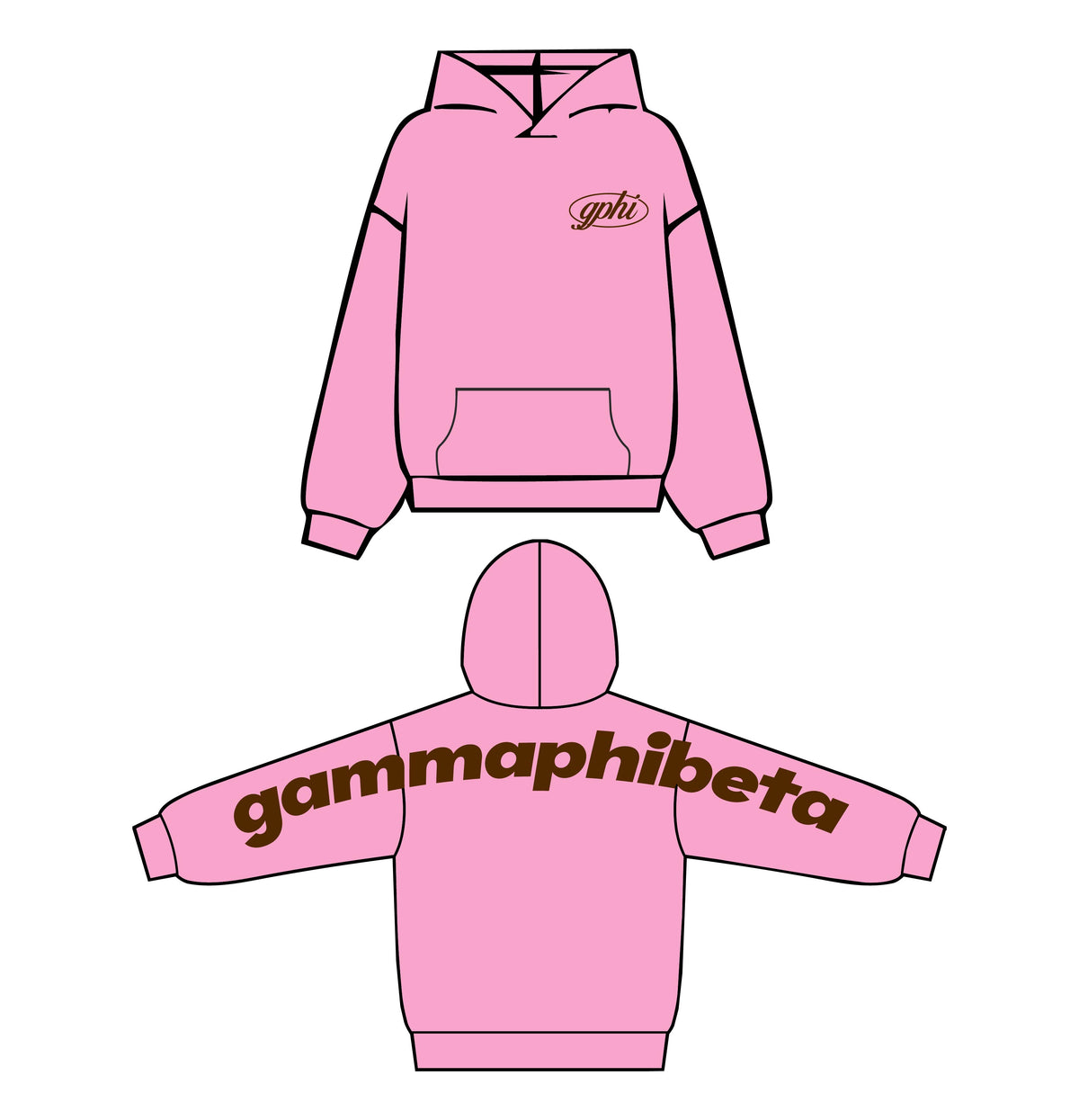 Gamma Phi Beta fall hoodie in Champagne Pink by Daybreake