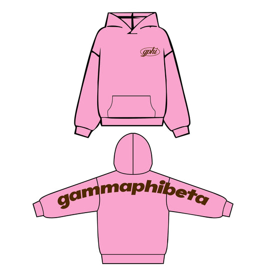 Gamma Phi Beta fall hoodie in Champagne Pink by Daybreake